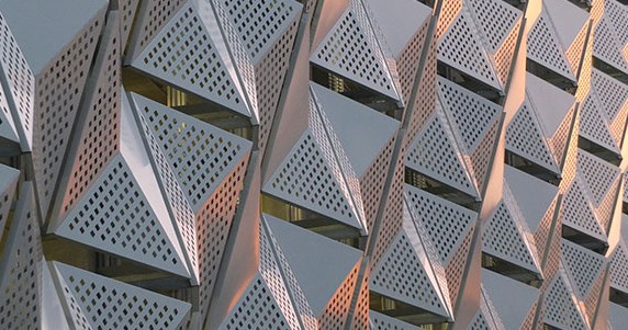 Folded perforated architectural panels
